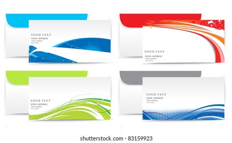 Paper envelope set isolated on white background, vector illustration.