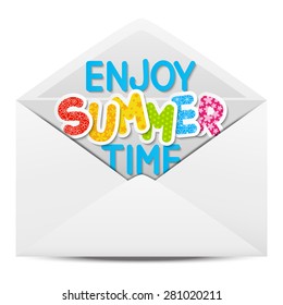 Paper envelope with summer message