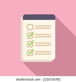 Paper exam icon flat vector. Final study. Test work