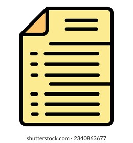 Paper exam test icon outline vector. Online education. School study color flat