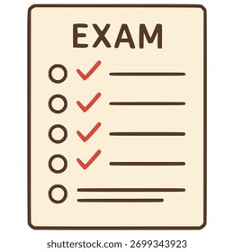 Calificación de prueba de examen de papel Diseño de Plantilla de Ilustración vectorial de color plano