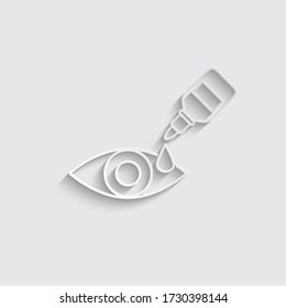 Paper Eye Drop Bottle Icon Vector  Eye Drops 
 Icon