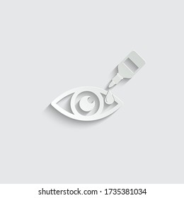 Paper Eye Drop Icon.  Eye Drop Bottle