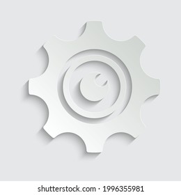 paper eye icon in gear  sign vector