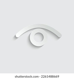 paper eye icon. eye symbol for web design. 