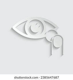 paper eye lens icon - vector