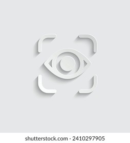 Papieraugen-Scanner-Symbol, Vektorsymbol für Retinatenscans 
