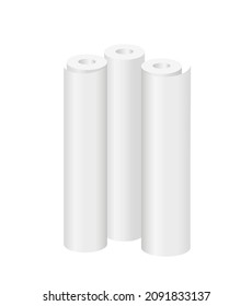 Paper or Fabric roll for your design. Vector realistic mockup. Blank Templates with flip edge. EPS10.