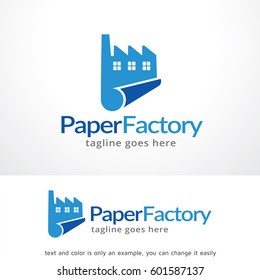 Paper Factory Logo Template Design Vector