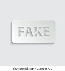 paper fake vector icon fake information sign