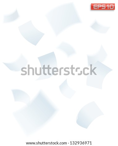 paper falling down, vector illustration