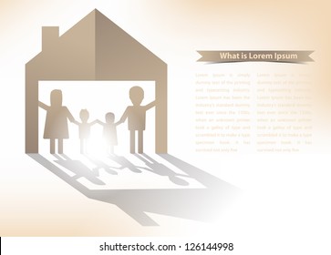 paper family concept, Vector illustration