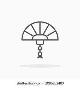 Paper Fan icon. Editable Stroke and pixel perfect. Outline style. Vector illustration. Enjoy this icon for your project.