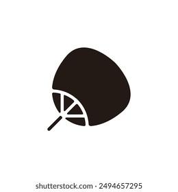 Paper fan icon. Flat silhouette version.