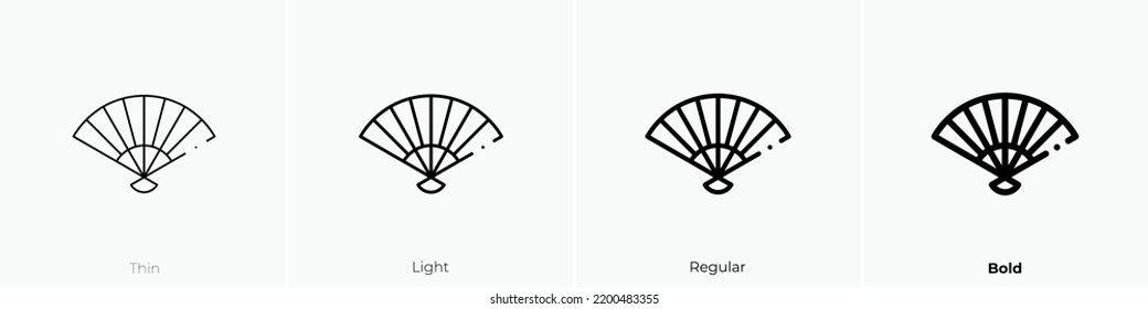 paper fan icon. Thin, Light Regular And Bold style design isolated on white background