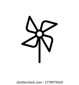 paper fan icon vector illustration outline style. summer icon set.