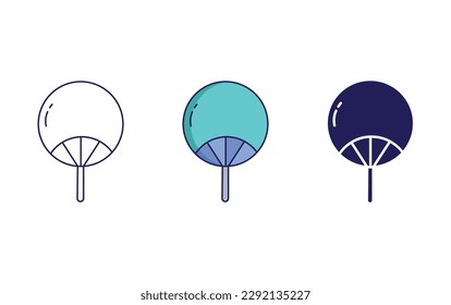 Paper Fan line and solid illustration icon