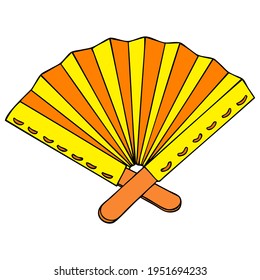 paper fan vector illustration,
isolated on white background.top view