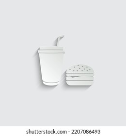 paper fast food  - black vector icon