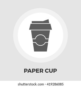 Paper fast food cup icon vector. Flat icon isolated on the white background. Editable EPS file. Vector illustration.