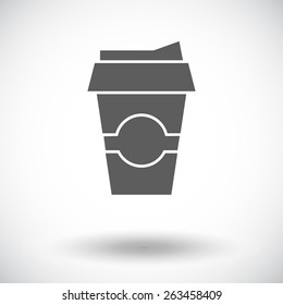 Paper fast food cup. Single flat icon on white background. Vector illustration.