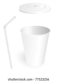 paper fast food cup with tube