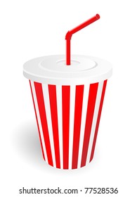 paper fast food cup with tube