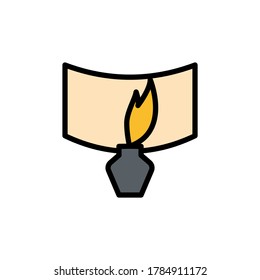 Paper and feather  quill writing icon. Simple color with outline vector elements of cultural activities icons for ui and ux, website or mobile application