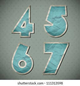 Paper figure in retro style. Vector illustration. Eps10.