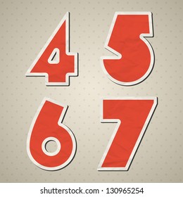 Paper figure in retro style. Vector ...illustration.