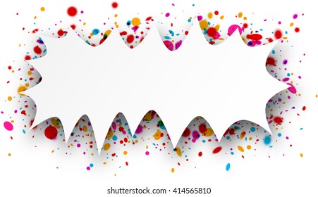 El fondo blanco figurado en el papel con el color de fondo. Ilustración vectorial.