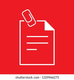 paper, file, document, attachment icon, stock vector illustration, EPS10.