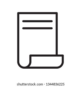 Paper, file, document icon in trendy outline style design. Vector graphic illustration. Paper icon for website design, logo, and ui. Editable vector stroke. Pixel perfect. EPS 10.