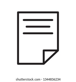 Paper, file, document icon in trendy outline style design. Vector graphic illustration. Paper icon for website design, logo, and ui. Editable vector stroke. Pixel perfect. EPS 10.