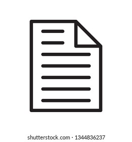 Paper, file, document icon in trendy outline style design. Vector graphic illustration. Paper icon for website design, logo, and ui. Editable vector stroke. Pixel perfect. EPS 10.