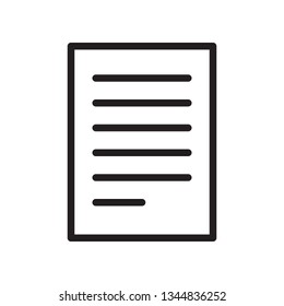 Paper, file, document icon in trendy outline style design. Vector graphic illustration. Paper icon for website design, logo, and ui. Editable vector stroke. Pixel perfect. EPS 10.
