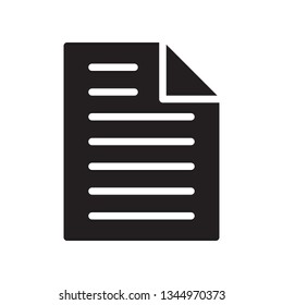 Paper, file, document icon in trendy glyph style design. Vector graphic illustration. Paper icon for website design, logo, and ui. Vector file. Pixel perfect. EPS 10.