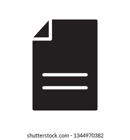 Paper, file, document icon in trendy glyph style design. Vector graphic illustration. Paper icon for website design, logo, and ui. Vector file. Pixel perfect. EPS 10.