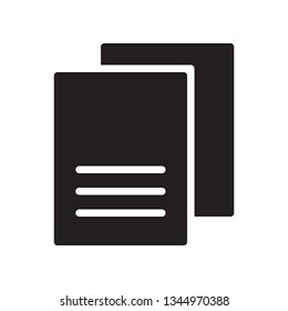 Paper, file, document icon in trendy glyph style design. Vector graphic illustration. Paper icon for website design, logo, and ui. Vector file. Pixel perfect. EPS 10.