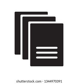 Paper, file, document icon in trendy glyph style design. Vector graphic illustration. Paper icon for website design, logo, and ui. Vector file. Pixel perfect. EPS 10.