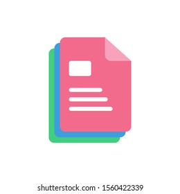 Paper File icon, modern flat design color sign vector, isolated in white background