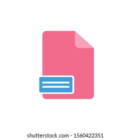 Paper File icon, modern flat design color sign vector, isolated in white background