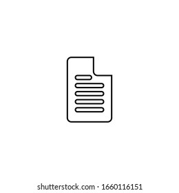 Paper file icon. Text symbol. Logo design element