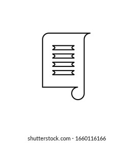 Paper file icon. Text symbol. Logo design element