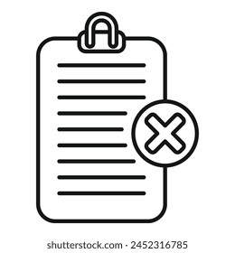 Paper file review icon outline vector. Disclaimer term. Claim design data