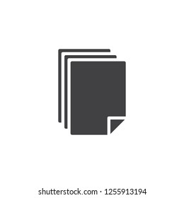 Paper files vector icon. filled flat sign for mobile concept and web design. File documents simple solid icon. Symbol, logo illustration. Pixel perfect vector graphics