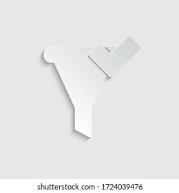 icono de filtro de papel - signo vectorial negro