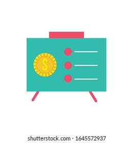 paper financial document with coin flat style vector illustration design