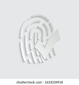 paper fingerprint icon vector and checklist icon.  Identification scannings of a fingerprint