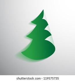 Paper fir tree. Vector 2